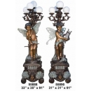 銅雕系列-銅雕大型擺飾-天使立燈(共2款) y14152 立體雕塑.擺飾 人物立體擺飾系列-西式人物系列
